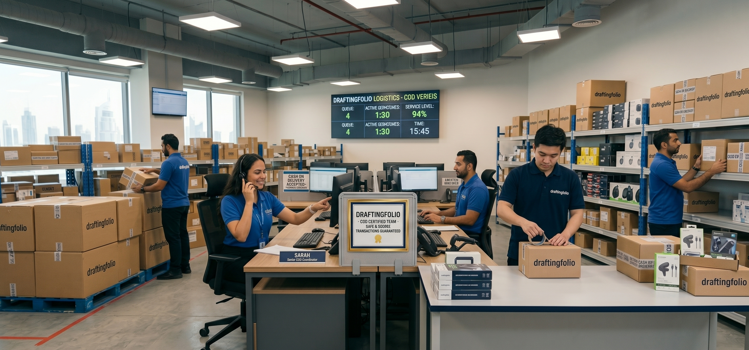 El equipo de shopfindspot trabajando: call center y logística con pago contra reembolso